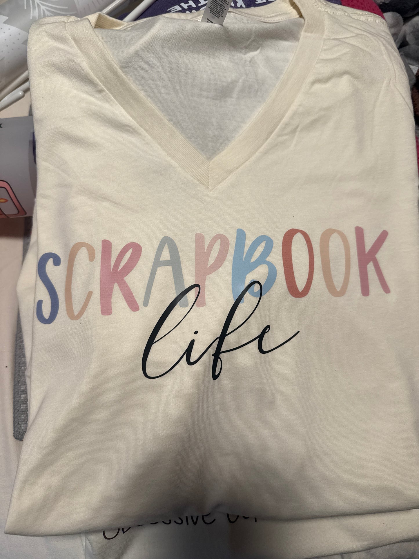 Natural short sleeve v-neck t-shirt